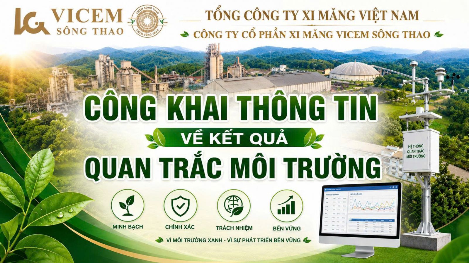 Công khai thông tin về Kết quả quan trắc môi trường khu vực Nhà máy Quý 1 năm 2026