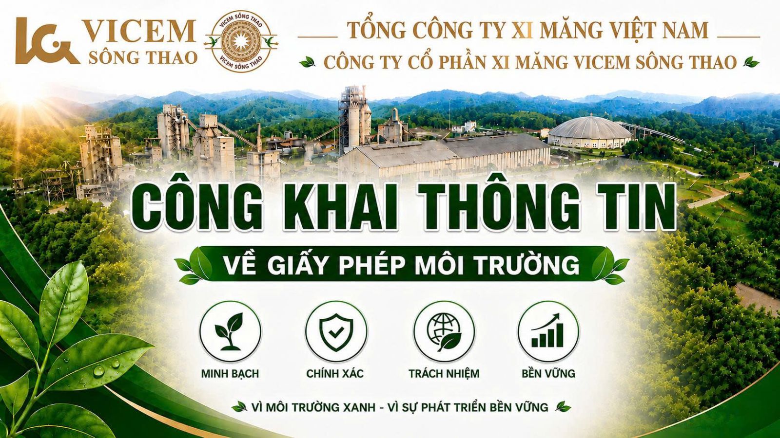 Công khai thông tin về Giấy phép môi trường Nhà máy Xi măng Sông Thao
